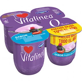 DANONE VITALINEA yogur sabor frutos del bosque pack 4